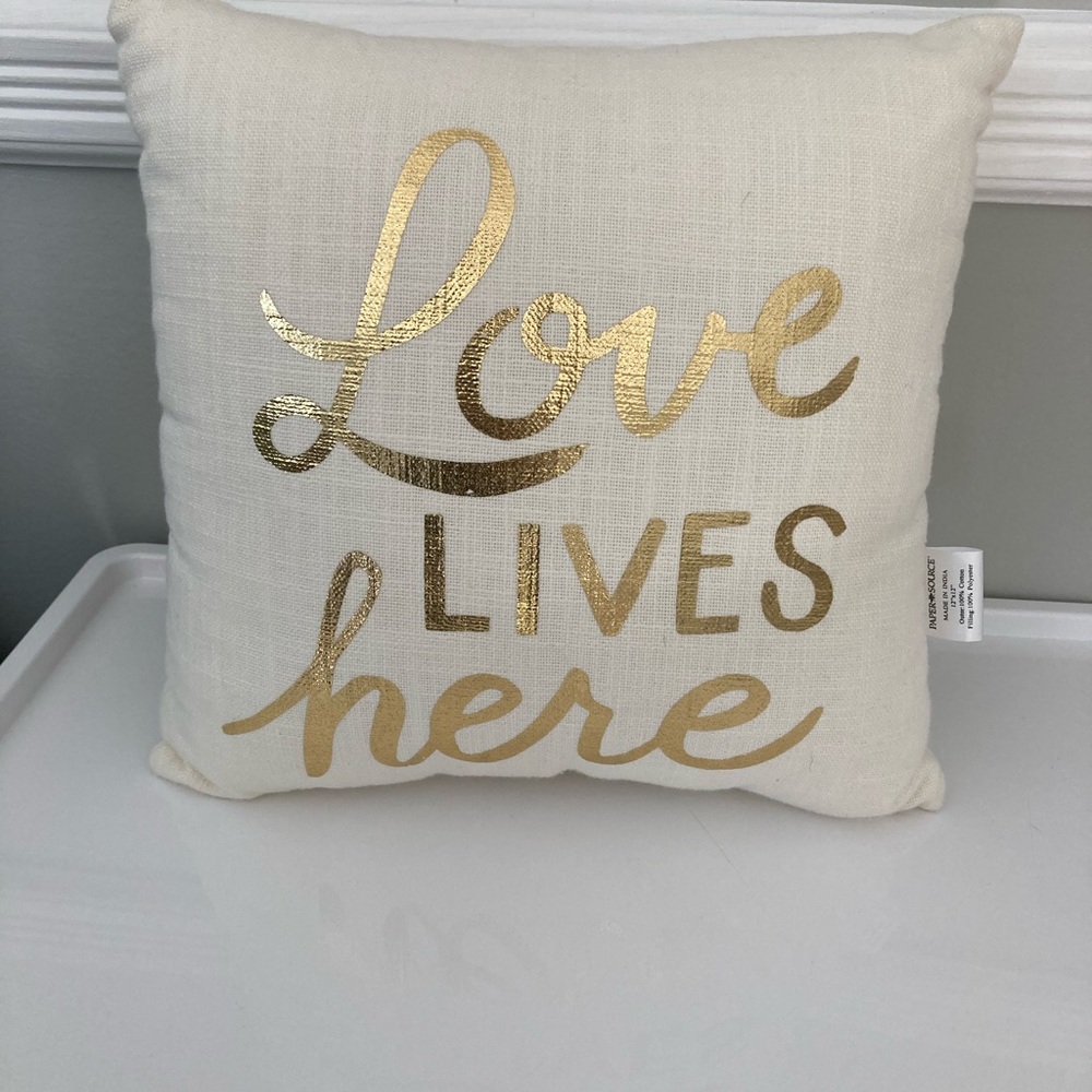 Love lives here throw pillow